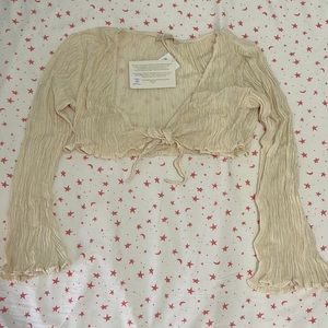 NWT Savannah Marrow the Label ivory cropped shirt size S